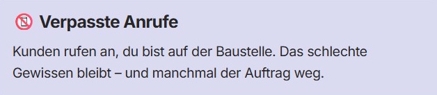 Spurschmiede: Verpasste Anrufe